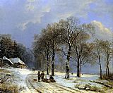 Winter landscape by Barend Cornelis Koekkoek